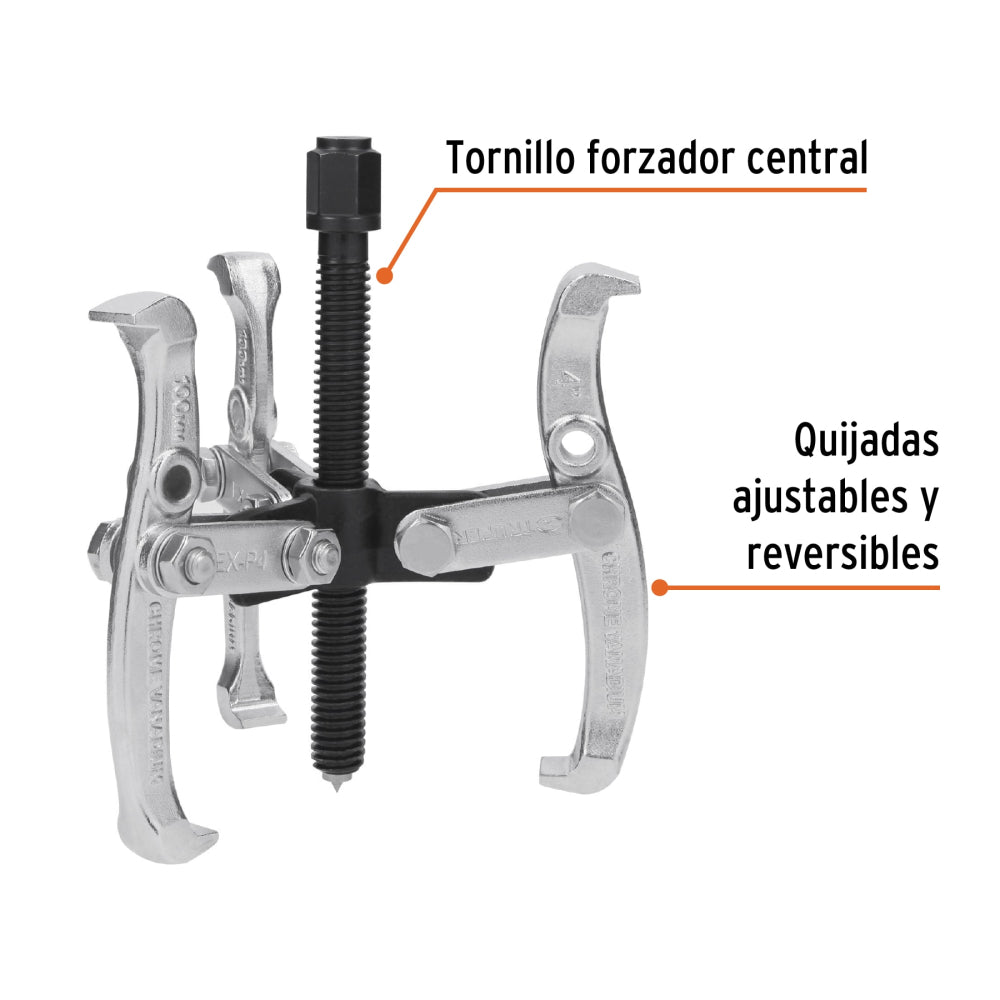 Extractor de poleas, 3 quijadas, 4", Truper - Código: 14503