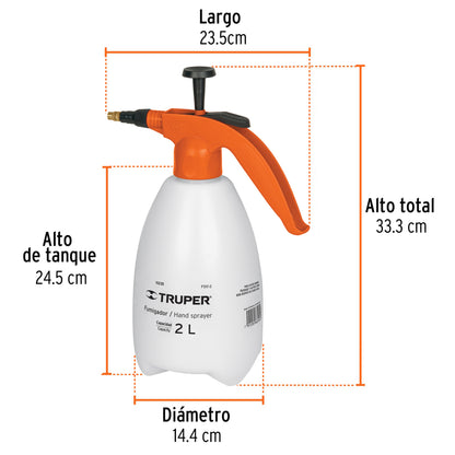 Fumigador de 2 litros doméstico, Truper - Código: 10235