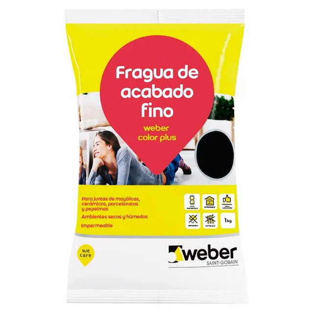 FRAGUA COLOR PLUS NEGRO - WEBER - BOLSA X 1KG