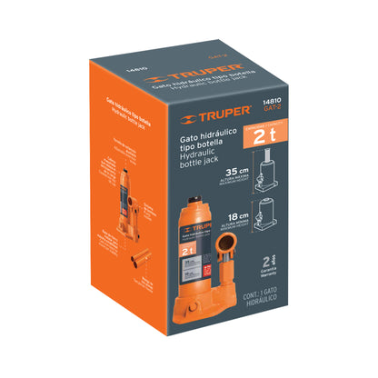 Gata hidráulico de botella de 2 Ton, Truper - Código 14810