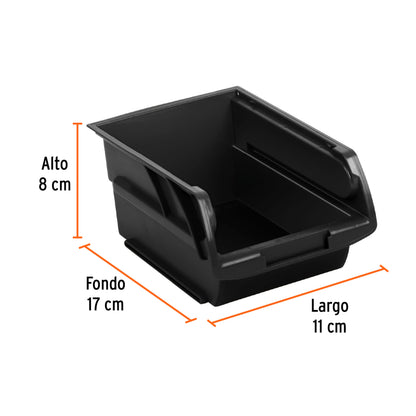 Gaveta apilable #2 de plástico, 17 x 11 x 8 cm, TRUPER - Código: 10889