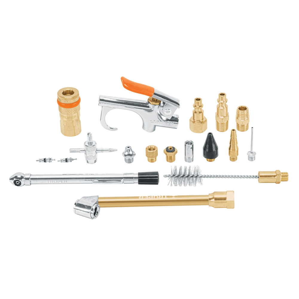 Juego de 18 accesorios neumáticos, cuerda 1/4" NPT, TRUPER - CÓDIGO: 19079