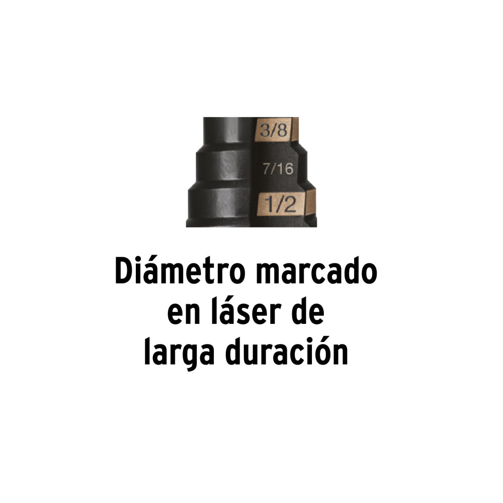 Juego de 3 brocas escalonadas de óxido negro, Truper - CÓDIGO: 100988