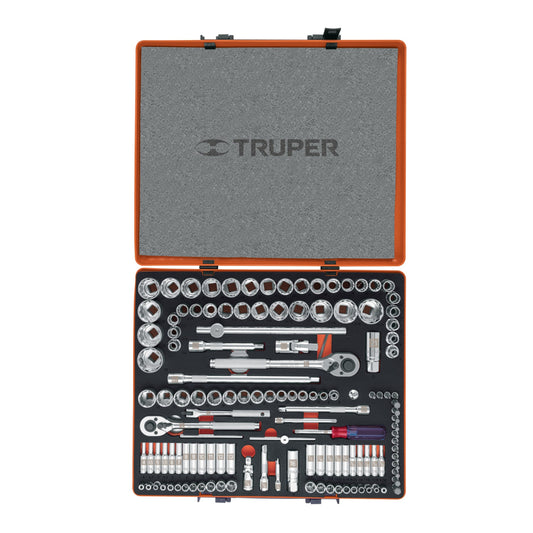 Juego 135 herramientas 1/4", 3/8" y 1/2" std y mm p/mecánico - Código: 13975