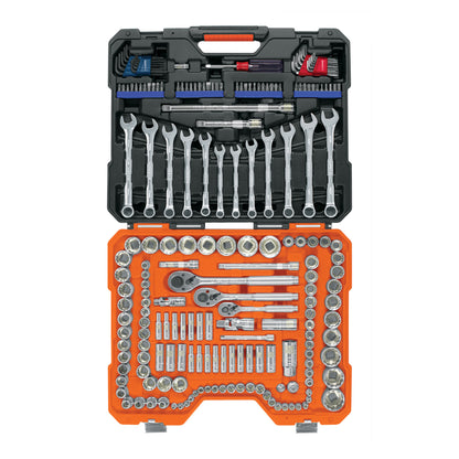 Juego 199 herramientas 1/4", 3/8" y 1/2" std y mm p/mecánico - Código: 12894