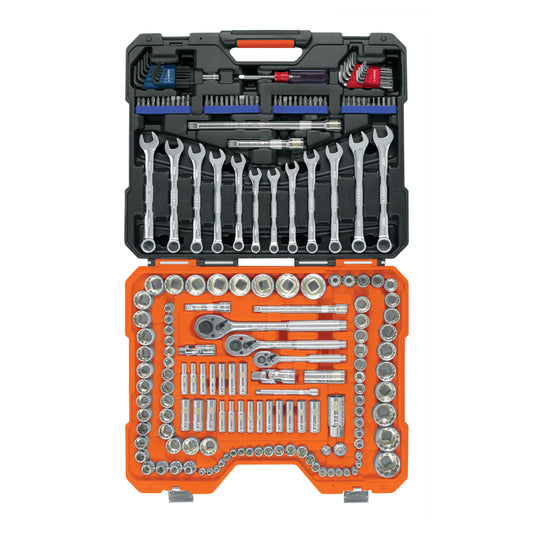 Juego 199 herramientas 1/4", 3/8" y 1/2" std y mm p/mecánico - Código: 12894