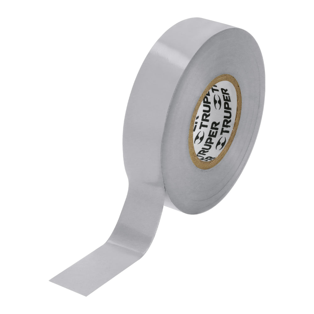 Cinta de aislar de 18 m x 19 mm, gris, Truper - CÓDIGO: 12507