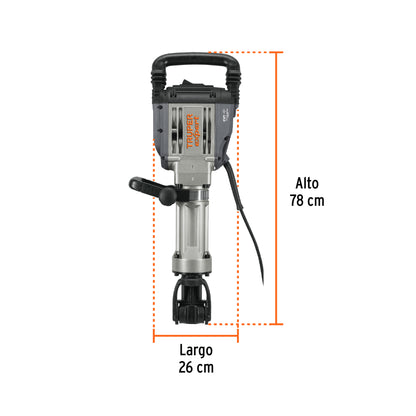 Martillo demoledor HEX 20kg 55J, 1600W, Truper Expert - CÓDIGO: 102468