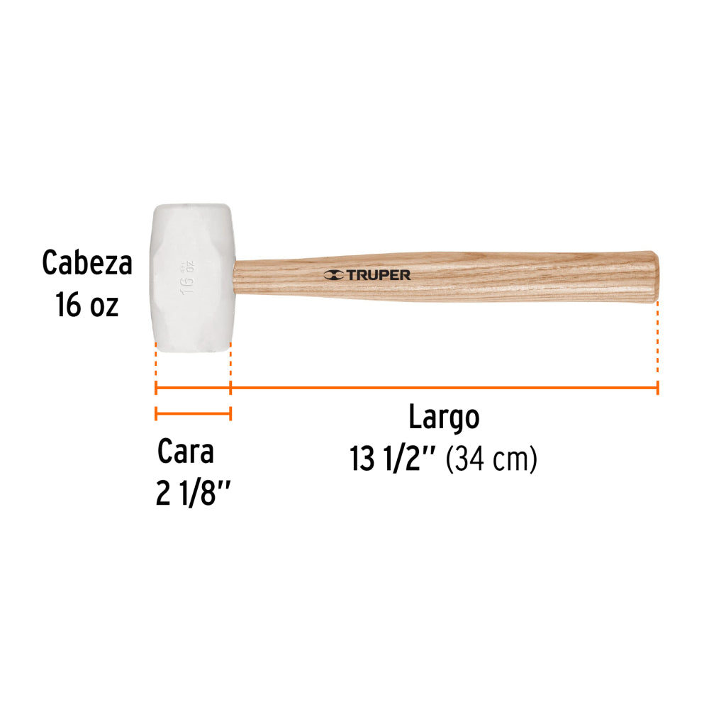 Mazo de hule 16 oz, Truper - Cod: 16931