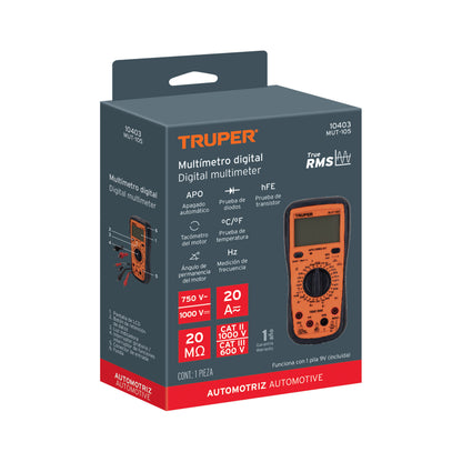 Multímetro digital para mant automotriz con RMS verdadero - Código: 10403