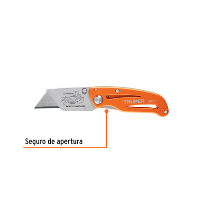Navaja abatible 6" cuerpo de aluminio y acero inox, Truper - CÓDIGO: 101101