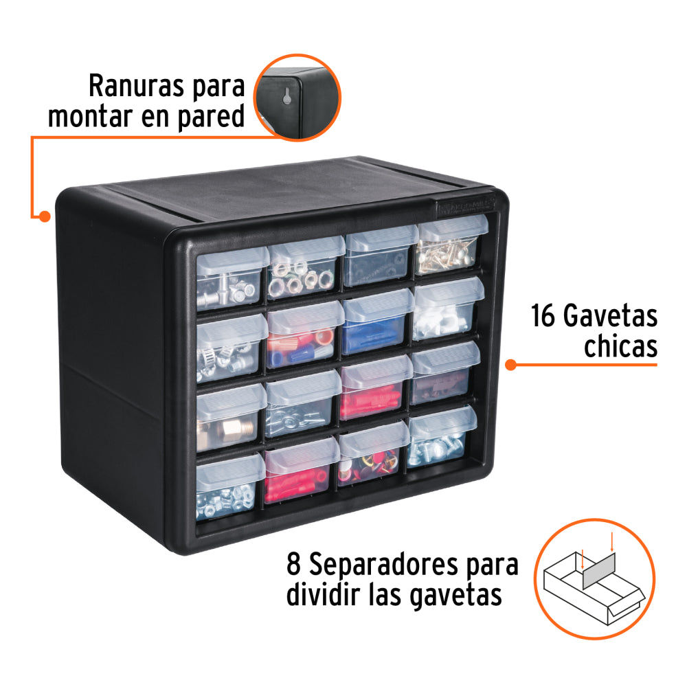Organizador con 16 gavetas, Truper - Código: 11851