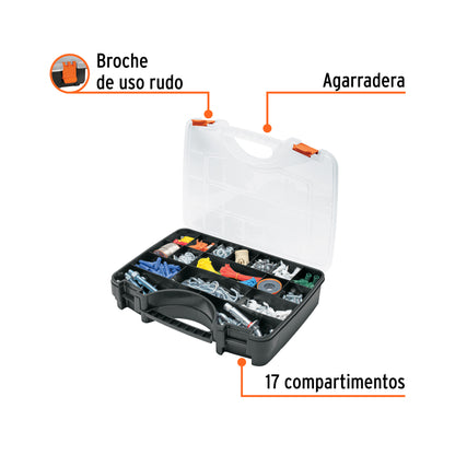 Organizador 17" reforzado con 17 compartimentos, Truper - CODIGO: 19939