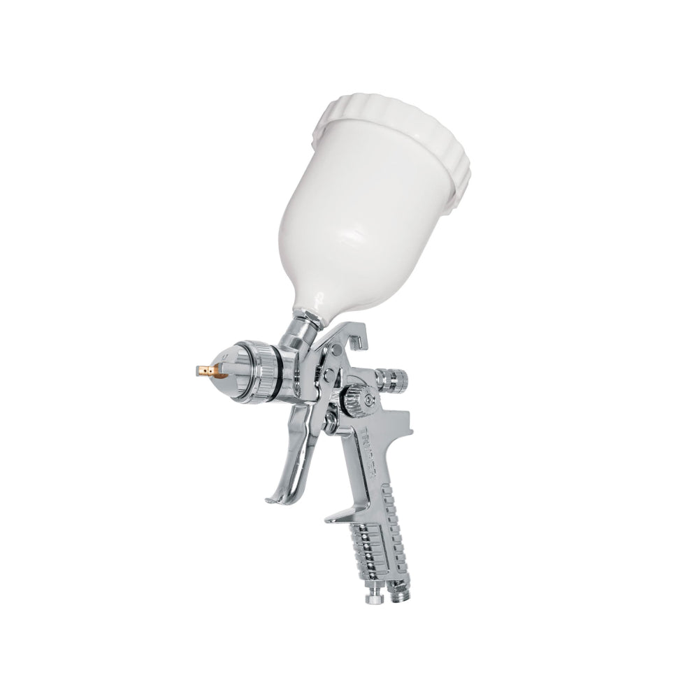Pistola p/pintar gravedad HVLP vaso plástico, 1.7 mm, Truper - Código: 12129