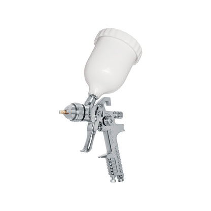 Pistola p/pintar gravedad HVLP vaso plástico, 1.7 mm, Truper - Código: 12129