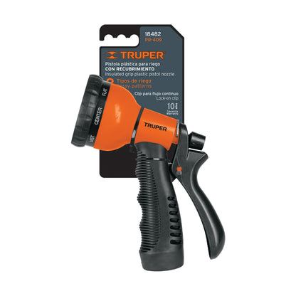 Pistola para riego de 8 funciones plástica con recubrimiento - CÓDIGO: 18482