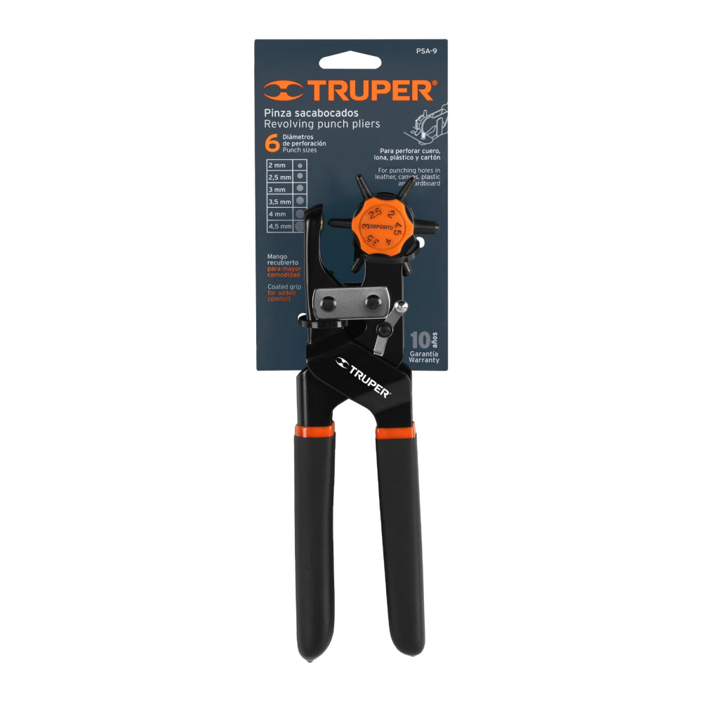 Pinza sacabocados 9" mango de PVC, Truper - Cod: 17340