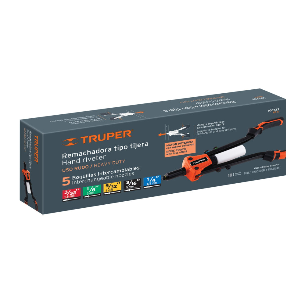 Remachadora de uso rudo tipo tijera, 13", Truper - CÓDIGO: 100733