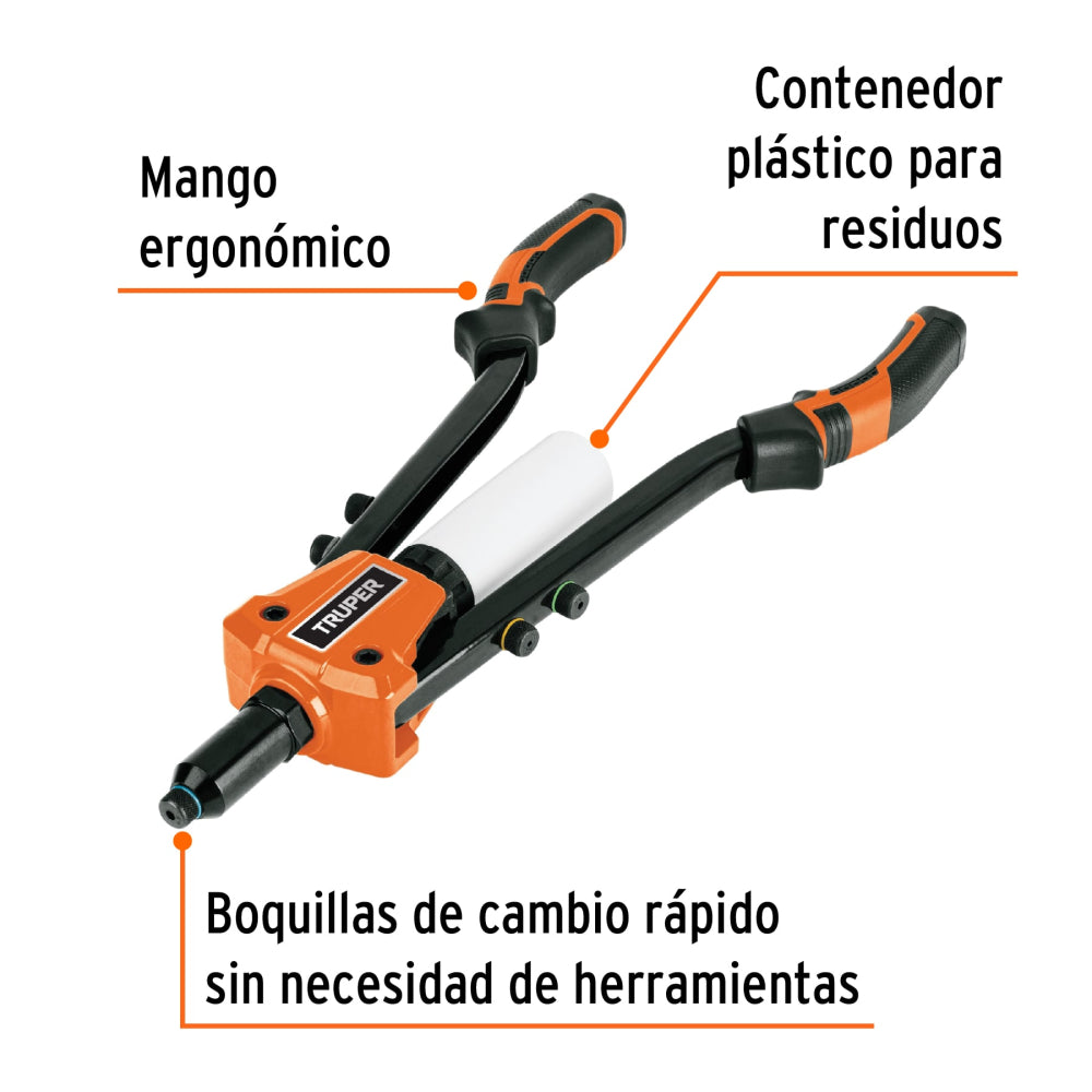 Remachadora de uso rudo tipo tijera, 13", Truper - CÓDIGO: 100733