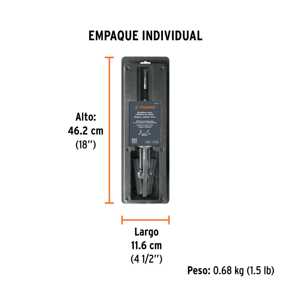 Bruñidora para cilindro de motor, 5 a 18 cm, Truper - Código: 14533