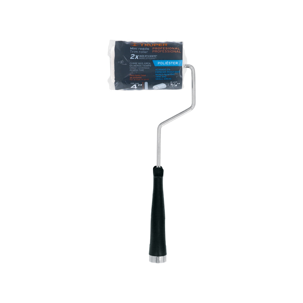 Mini rodillo para pintar 4" x 3/4" de poliéster, Truper - Código: 13896