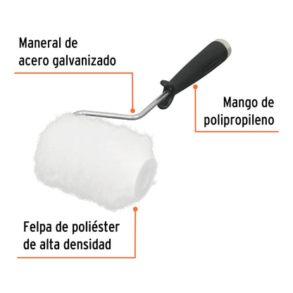 Mini rodillo para pintar 4" x 3/4" de poliéster, Truper - Código: 13896