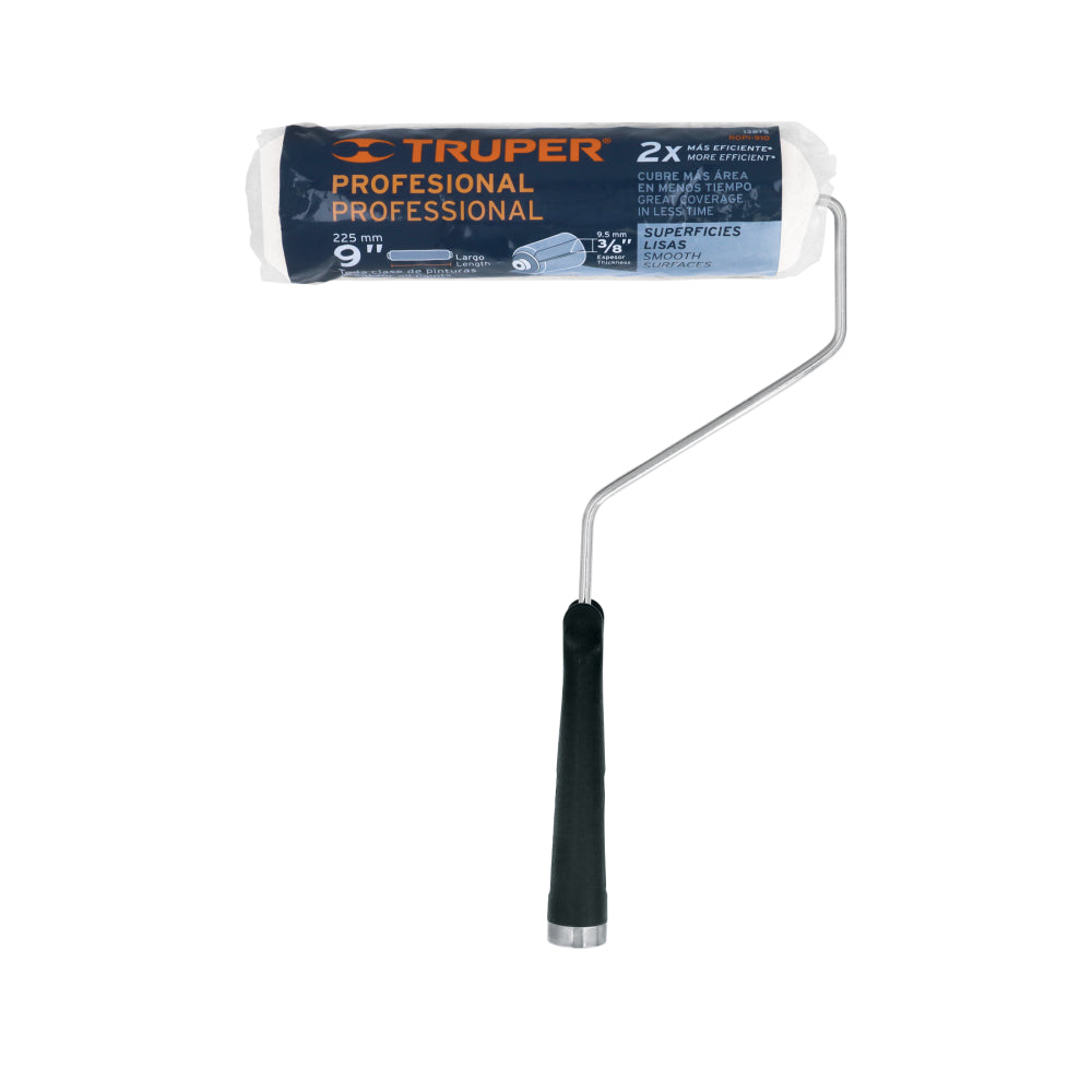 Rodillo para pintar 9" x 3/8" superficies lisas, TRUPER - Código:   13875