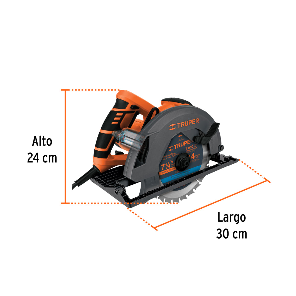 Sierra circular, 7-1/4", profesional, 220 V, 1500 W - Código: 11005