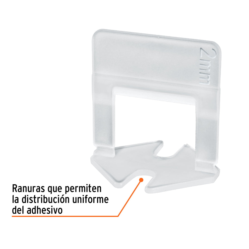 Bolsa con 100 anclas de 2 mm, para nivelación de azulejos - Cod: 100517