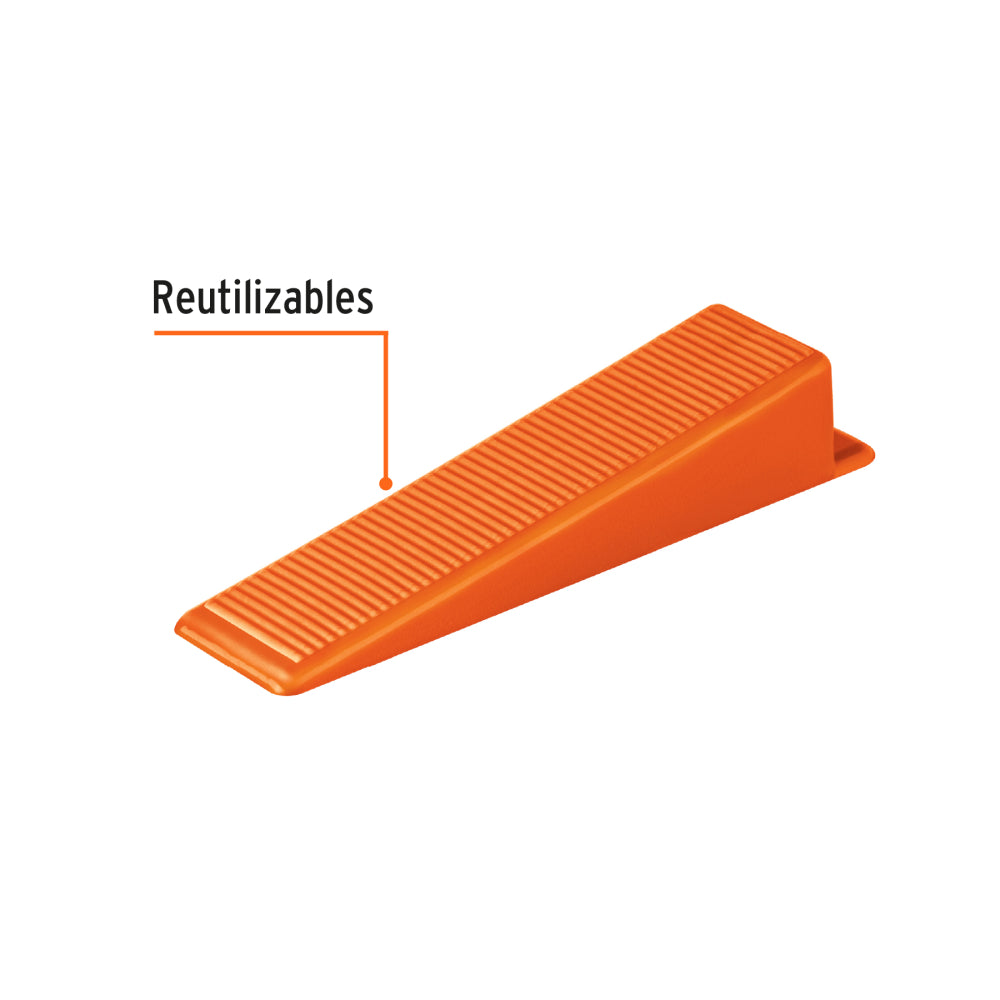 Bolsa con 100 cuñas para nivelación de azulejos, TRUPER - CÓDIGO: 100518