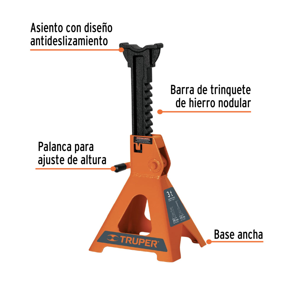 Caja con 2 torres de 3 ton para auto, Truper - CÓDIGO: 14843